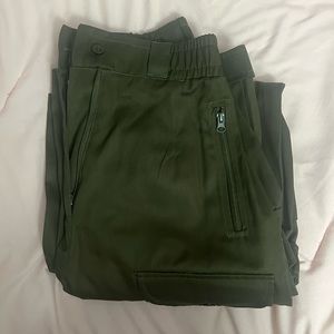 Camo Cargo Pocket Zip Wide Leg Trousers